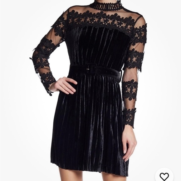 Endless Rose Black Velvet Lace Dress - Picture 1 of 12